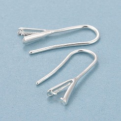 Ganchos para pendientes de latón ecológicos chapados en rack&nbsp;LS-KK-D075-14S-RS