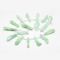 Chapelets de perles de cristal de quartz naturel électrolytique&nbsp;G-G890-A-08