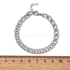 6.5 mm breite Doppelglieder-Armbänder aus Edelstahl 304 für Damen und Herren&nbsp;SA-CBA37BC-21P
