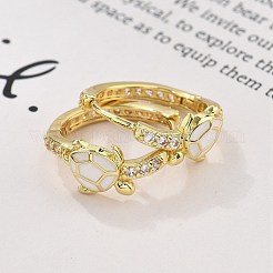 Micro ottone spianare zirconi Orecchini a cerchio&nbsp;EJEW-C136-01A-02