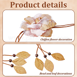 Ceintures à nouer en polyester avec nœud à fleurs&nbsp;AJEW-GF0014-10A