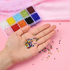 8000 Stück 10 Farben 12/0 Glas Saatperlen&nbsp;SEED-YW0001-33A