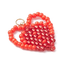 Pendentifs en forme de cœur faits à la main avec des perles de verre&nbsp;PALLOY-MZ00964-05