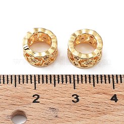 Perline europee in ottone micro pavé di zirconi cubici rondelle&nbsp;KK-A189-14G