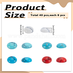 5 Farben synthetische Türkis-Cabochons&nbsp;TURQ-LP0001-02C