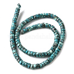 Synthetische Silberlinie türkisfarbene Perlenstränge&nbsp;G-L617-F03-3x6mm