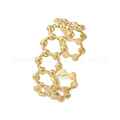 Anello polsino aperto esagonale in acciaio inossidabile 304 per donna&nbsp;LS-RJEW-Z083-03G-02
