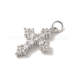 Porte micro ouvrent pendentifs zircone cubique en laiton de placage&nbsp;KK-Z047-08P-01-RS