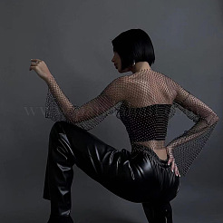 Chaînes de corps en polyester et strass&nbsp;WG96638-08