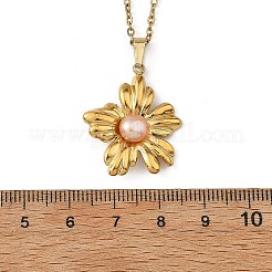 Colliers pendentifs en acier inoxydable 304 et perles naturelles&nbsp;NJEW-JN06379