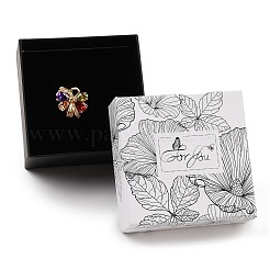 Aufbewahrungsboxen für Schmuck aus Karton und Papier mit Blumendruck&nbsp;CON-P022-01C