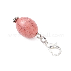 Pendentif décoratif ovale en acrylique imitation turquoise&nbsp;HJEW-JM03827