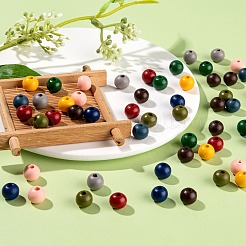90 pz 9 colori perline di legno naturale dipinte&nbsp;WOOD-LS0001-30