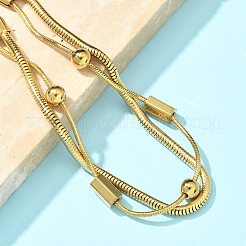 Bracelets à chaîne serpent en acier inoxydable 304&nbsp;BJEW-U019-04G-01