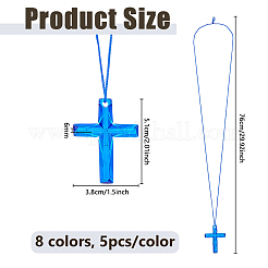 40 pz 8 colori croce collane con ciondolo in polistirolo&nbsp;DIY-DC0004-02