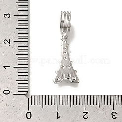 Ciondoli pendenti europei in ottone placcato a cremagliera con pavé di zirconi cubici trasparenti&nbsp;KK-H485-24P