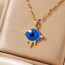 Collane con pendente smaltato in ottone dal malocchio&nbsp;SA4334-1