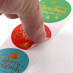 Flache runde rollenaufkleber mit weihnachtsmotiven&nbsp;LS-DIY-B045-17B