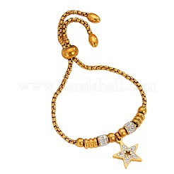 Verstellbare Armbänder aus Edelstahl 304 mit Strassen und Schiebeverschluss&nbsp;WGDC797-01
