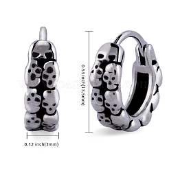 Orecchini a cerchio in acciaio inossidabile 316 con teschio per uomo e donna&nbsp;EJEW-SZ0001-95
