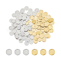 160 Stück 2 Farben 201 Edelstahl Prägung Blankoanhänger&nbsp;STAS-DC0015-51