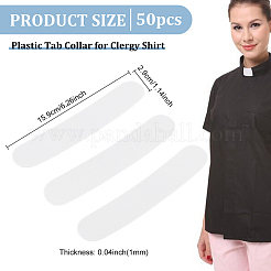 50 pieza de cuello con pestaña de plástico para camisa de clérigo&nbsp;AJEW-BC0003-64A