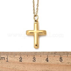 304 Edelstahl Kreuz Anhänger Kabelkette Halsketten&nbsp;NJEW-S442-04G