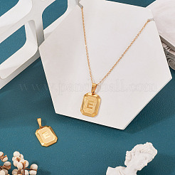 1 pièce de pendentif rectangulaire en acier inoxydable avec lettres&nbsp;NJEW-TA0001-22E