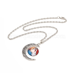 Religionsfee aus Glas mit Halskette mit Halbmondanhänger&nbsp;LS-NJEW-P270-01A