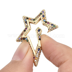 Anelli di chiusura a molla in microbolle di ottone con zirconi cubici&nbsp;ZIRC-S066-034A-NF