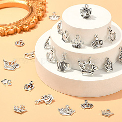120 pièces 12 styles breloques de couronne en alliage de style tibétain&nbsp;TIBEP-CJ0002-01