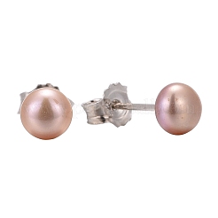 San Valentín presenta para ella 925 aretes de bola de plata esterlina&nbsp;EJEW-D029-4.5mm-1