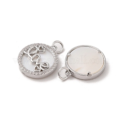 Pendentifs en laiton pavé de coquille&nbsp;KK-L208-75P
