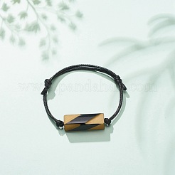 Bracelet perlé rectangle acrylique avec cordon polyester ciré&nbsp;BJEW-JB08545-02