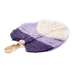 Décorations de pendentif de feuille de fil de coton macramé tressé à la main&nbsp;GLAA-K060-08KCG-04
