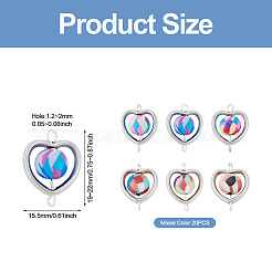 20 Stück Polymer Clay Herz & CCB Rahmen Glieder Verbinder Charms&nbsp;CLAY-TADJ0001-07