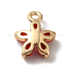 Breloques de fleur de zircone cubique en laiton&nbsp;KK-O141-01G-07