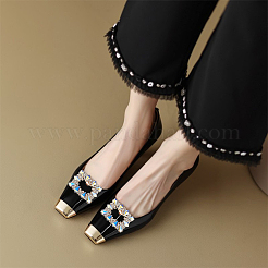 2 Schuhschnallenclips aus Legierung und Glas&nbsp;AJEW-WR0002-33