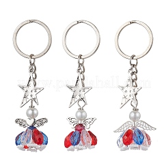 3 x Schlüsselanhänger mit Engelsanhänger aus Glas&nbsp;KEYC-MZ00038
