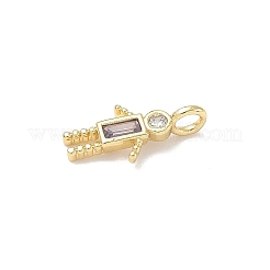 Pendentifs avec zircon cubiques à micro-pavés en laiton&nbsp;ZIRC-I356-17G-A10