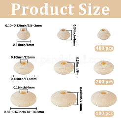 700 pz 3 stili perline rondelle in legno grezzo&nbsp;WOOD-PA0001-50