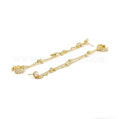 Orecchini pendenti con perle di plastica&nbsp;EJEW-D069-02G