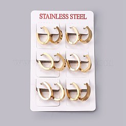 Boucles d'oreilles créoles en acier inoxydable 304&nbsp;LS-EJEW-O087-08B