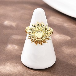 Messing-Manschettenringe mit Blumenmuster für Damen&nbsp;RJEW-A088-03G