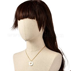 Collana rotonda piatta con ciondolo a forma di conchiglia per donna ragazza&nbsp;NJEW-JN03682-01