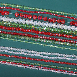18 Stränge 18 Stile Weihnachtsthema galvanisieren Glasperlen Stränge&nbsp;EGLA-GO0001-01