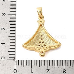 Weihnachtsthema Rack Beschichtung Messing Zirkonia Anhänger&nbsp;KK-K385-119G-02