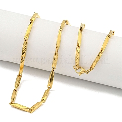 Ionenplattierung (IP) goldene 201 Edelstahl-Halsketten mit Stangengliedern&nbsp;NJEW-K270-10