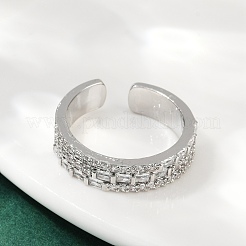 Anelli per polsini da donna in ottone con micro pavé di zirconi cubici&nbsp;RJEW-F182-04P