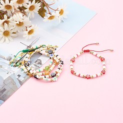 Bracelets de perles tressées en fil de nylon ajustable&nbsp;BJEW-JB06140
